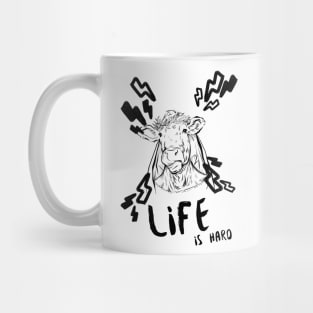 Life is Hard Cow Face Mug